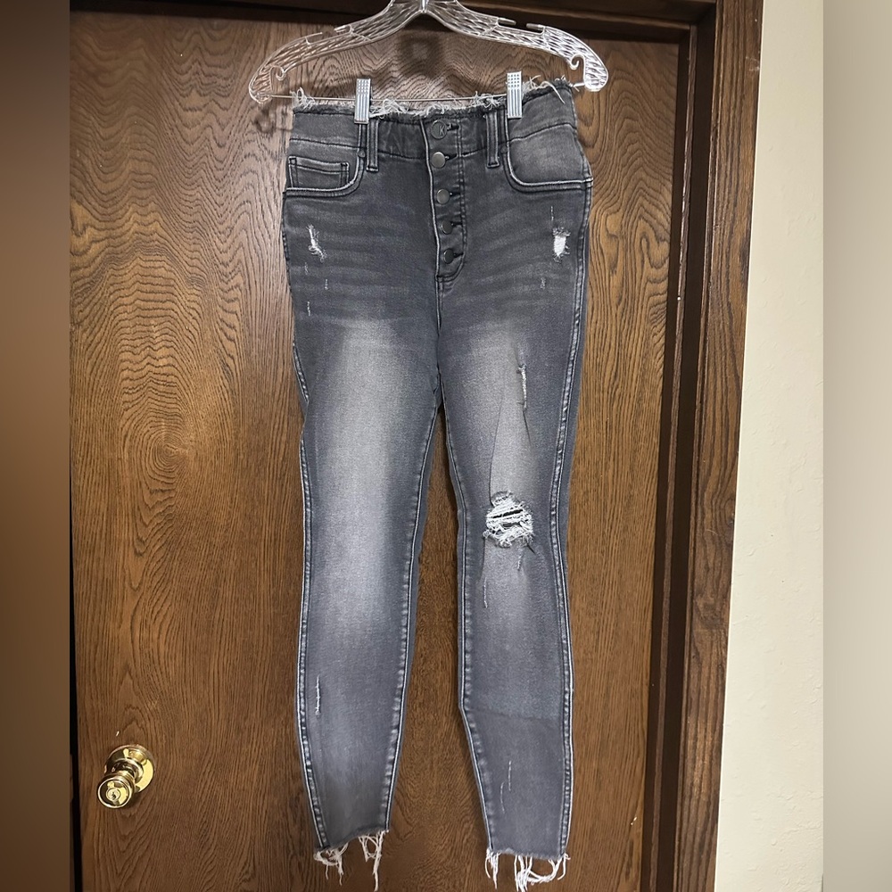 Kut from the Kloth Frayed Black Denim Jeans